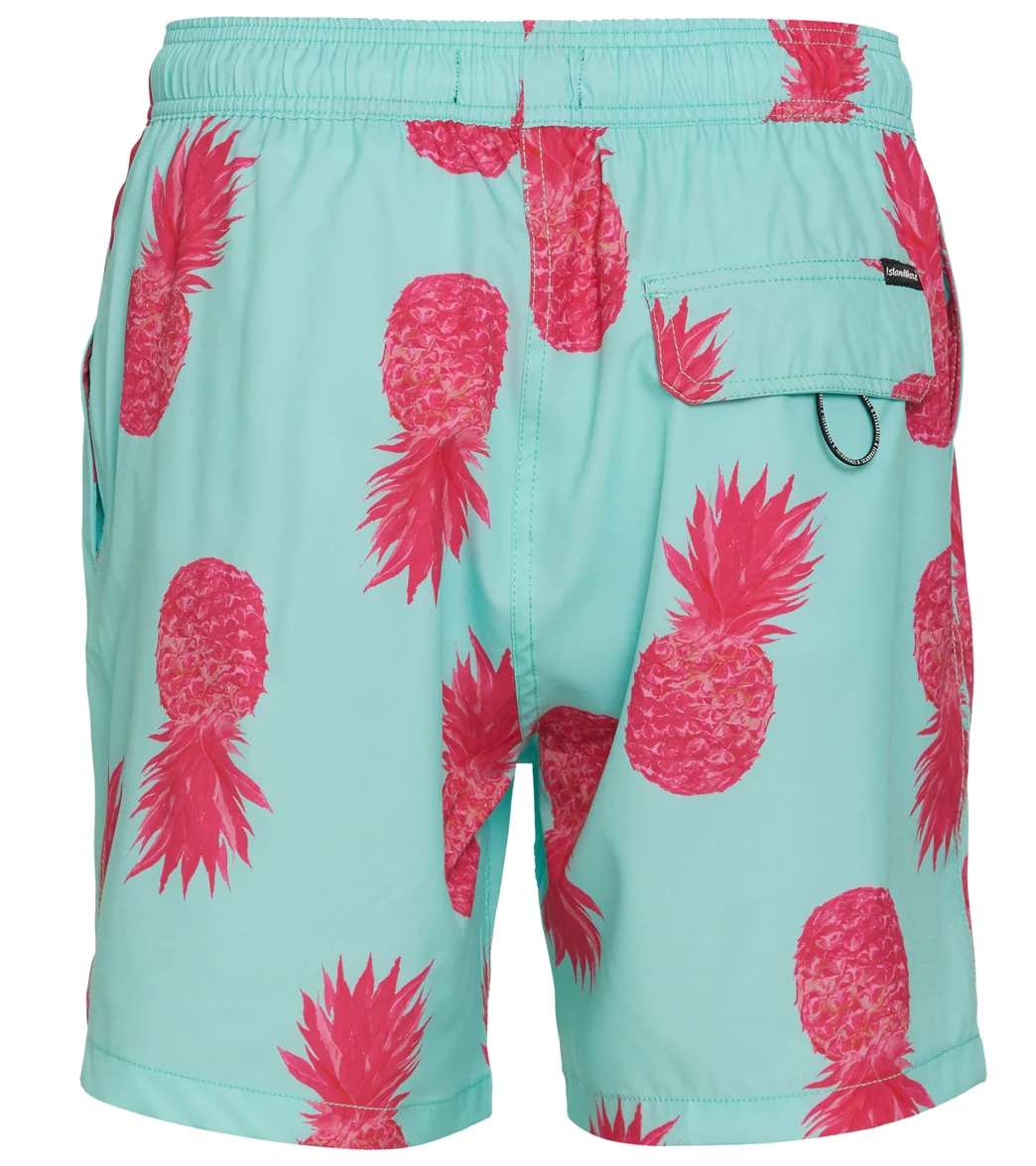 Island Haze Men's 17" Pina Colada Printed Swim Trunks - Image 2
