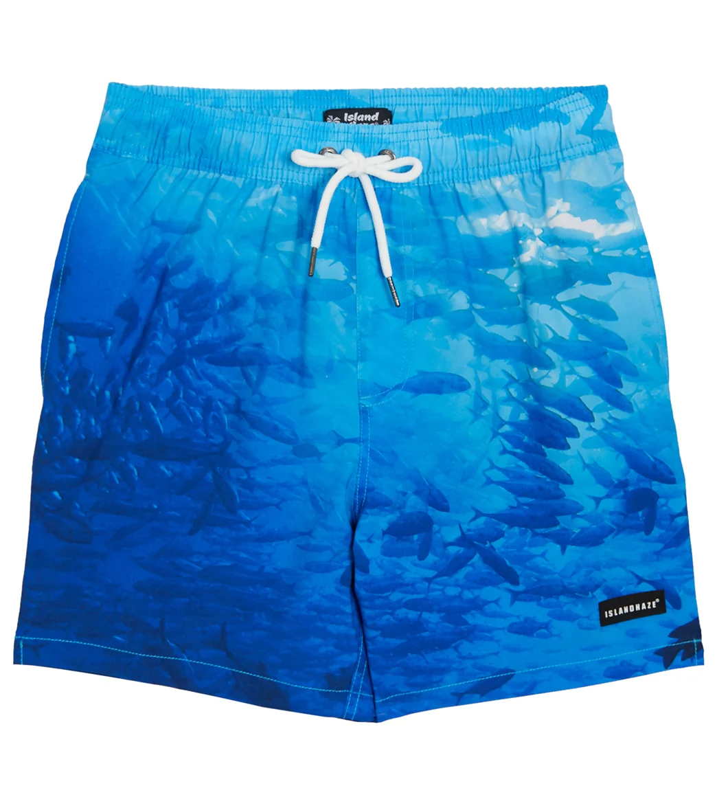 Island Haze Men's 17" Soft Storm Printed Swim Trunks - Image 5