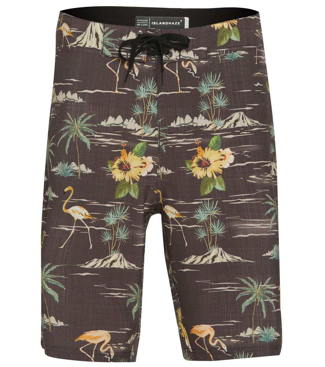 Island Haze Men's Ink Black Board Shorts
