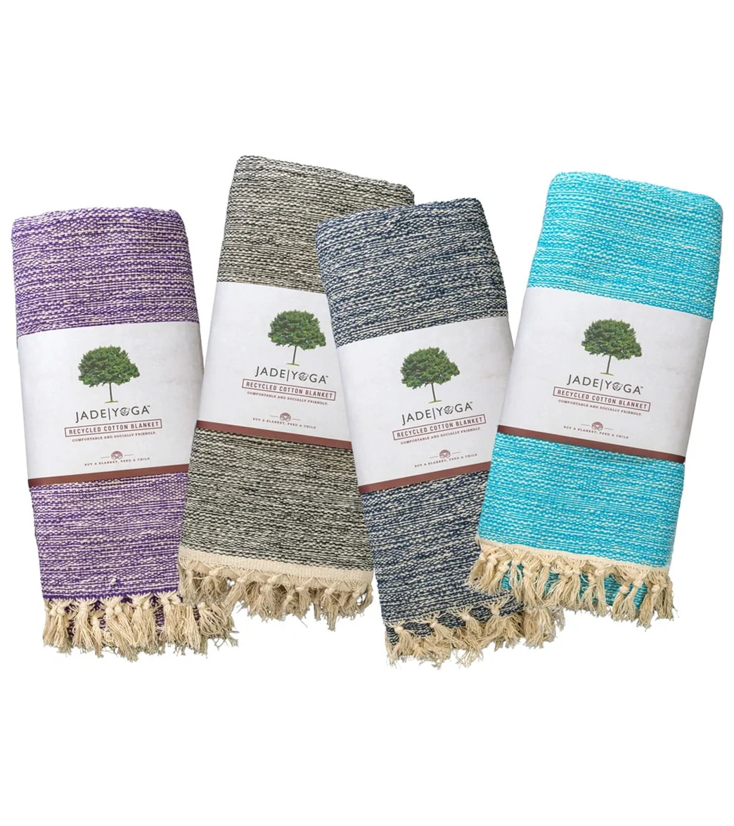 Jade Yoga Recycled Cotton Yoga Blanket - Image 10