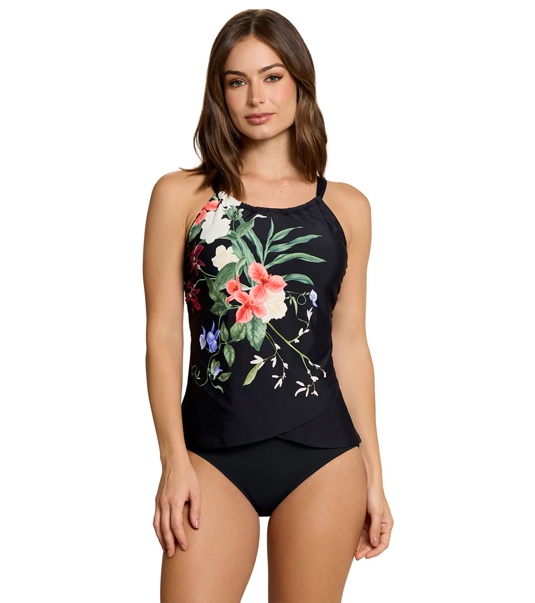 Jantzen Women's Floral Fantasy High Neck Tankini Top - Image 4