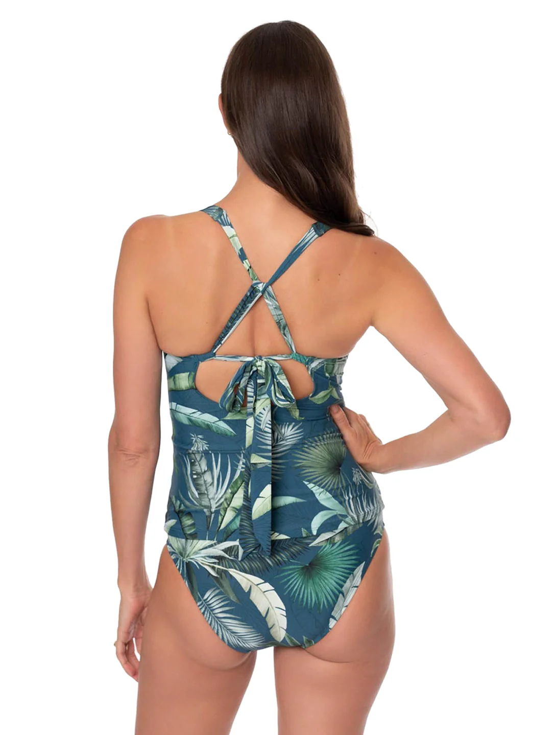 Jantzen Women's Palm Toile Louise Wrap Tankini Top - Image 4