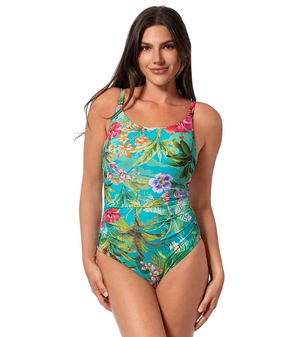 Jantzen Women's Palms and Tropics Lingerie One Piece Swimsuit - Image 6