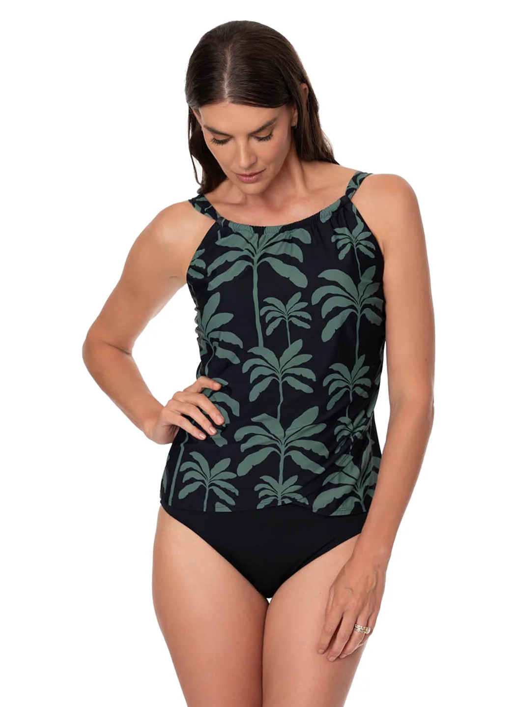 Jantzen Women's Tropical Palms Audrey Drape Tankini Top - Image 2