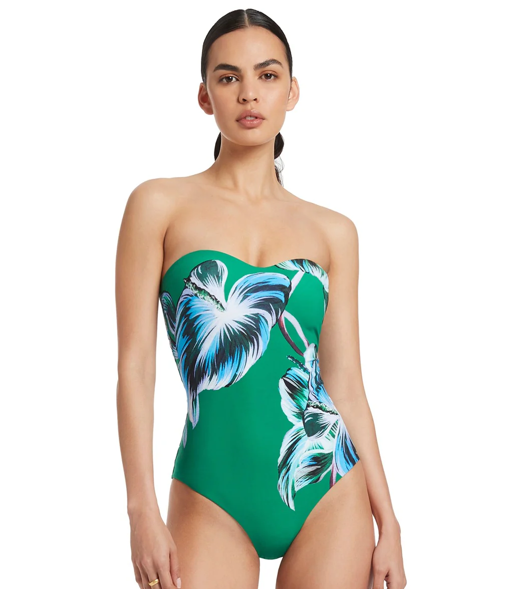 Jets Swimwear Australia Women's Viva Leaf Bandeau One Piece Swimsuit