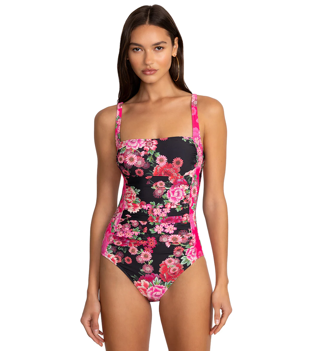 Johnny Was Women's Blum Ruched One Piece Swimsuit - Image 5
