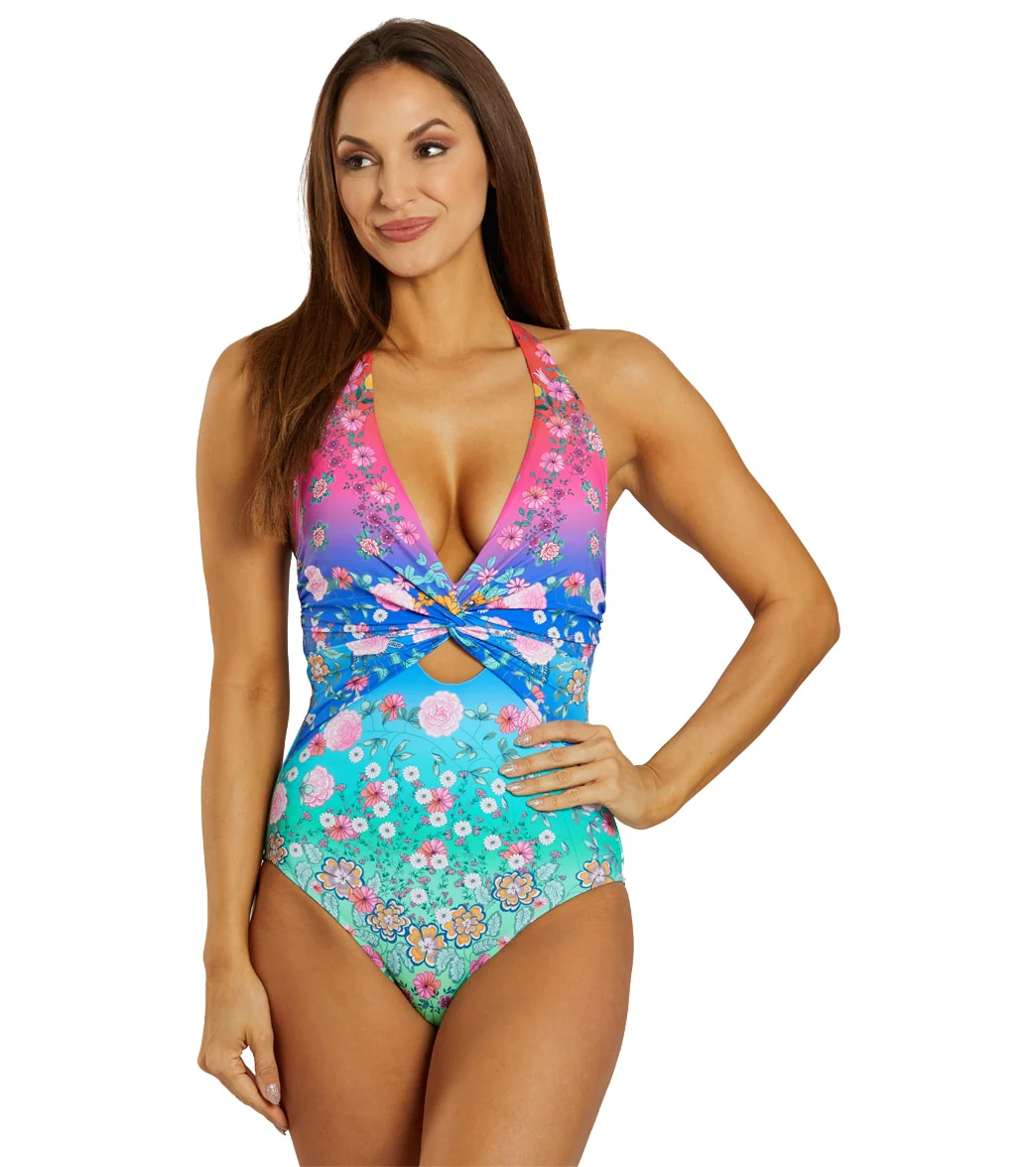 Johnny Was Women's Color Blast Twist Keyhole One Piece Swimsuit - Image 7