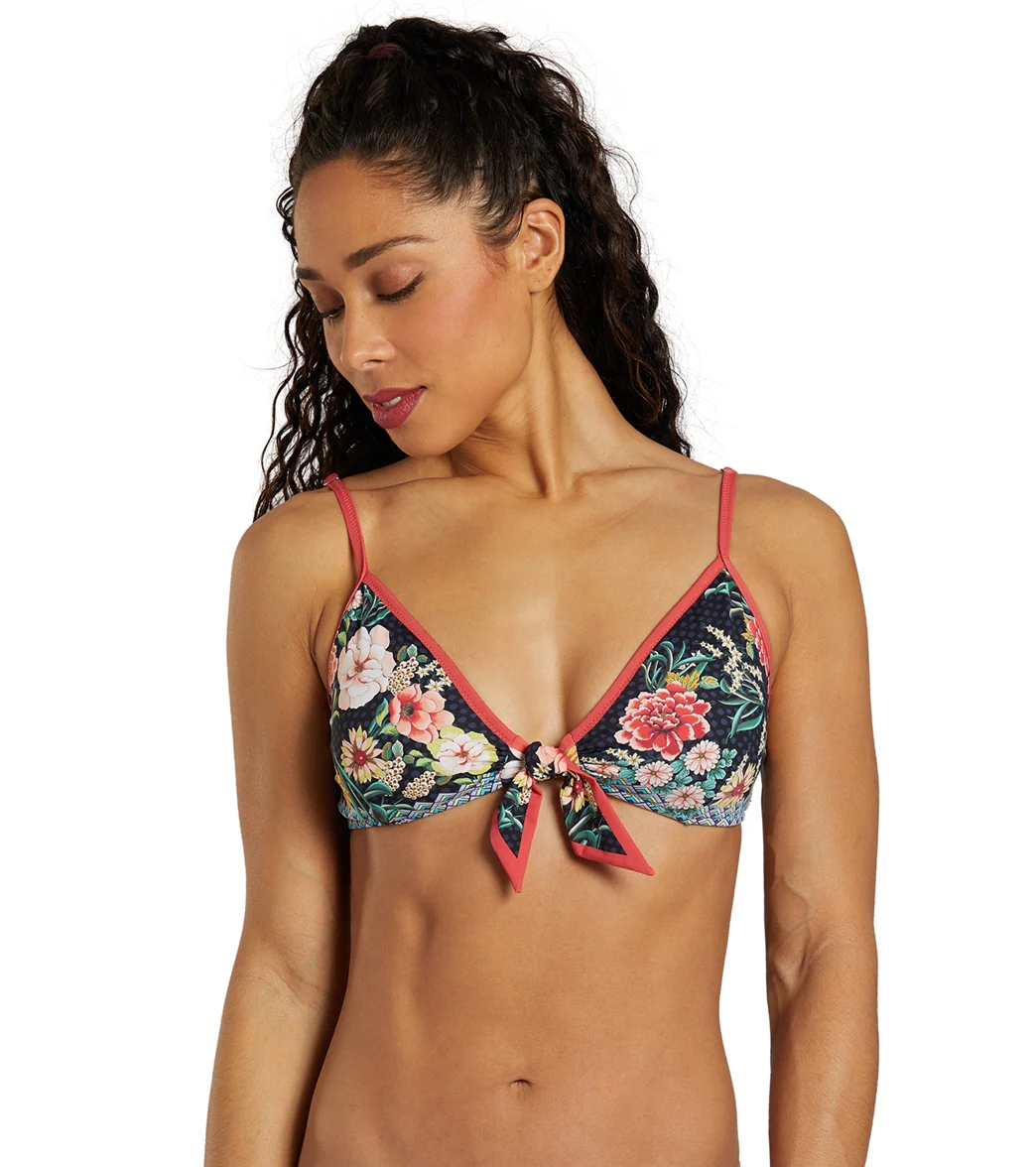 Johnny Was Women's Dark Floral Mia Front Tie Bikini Top - Image 7