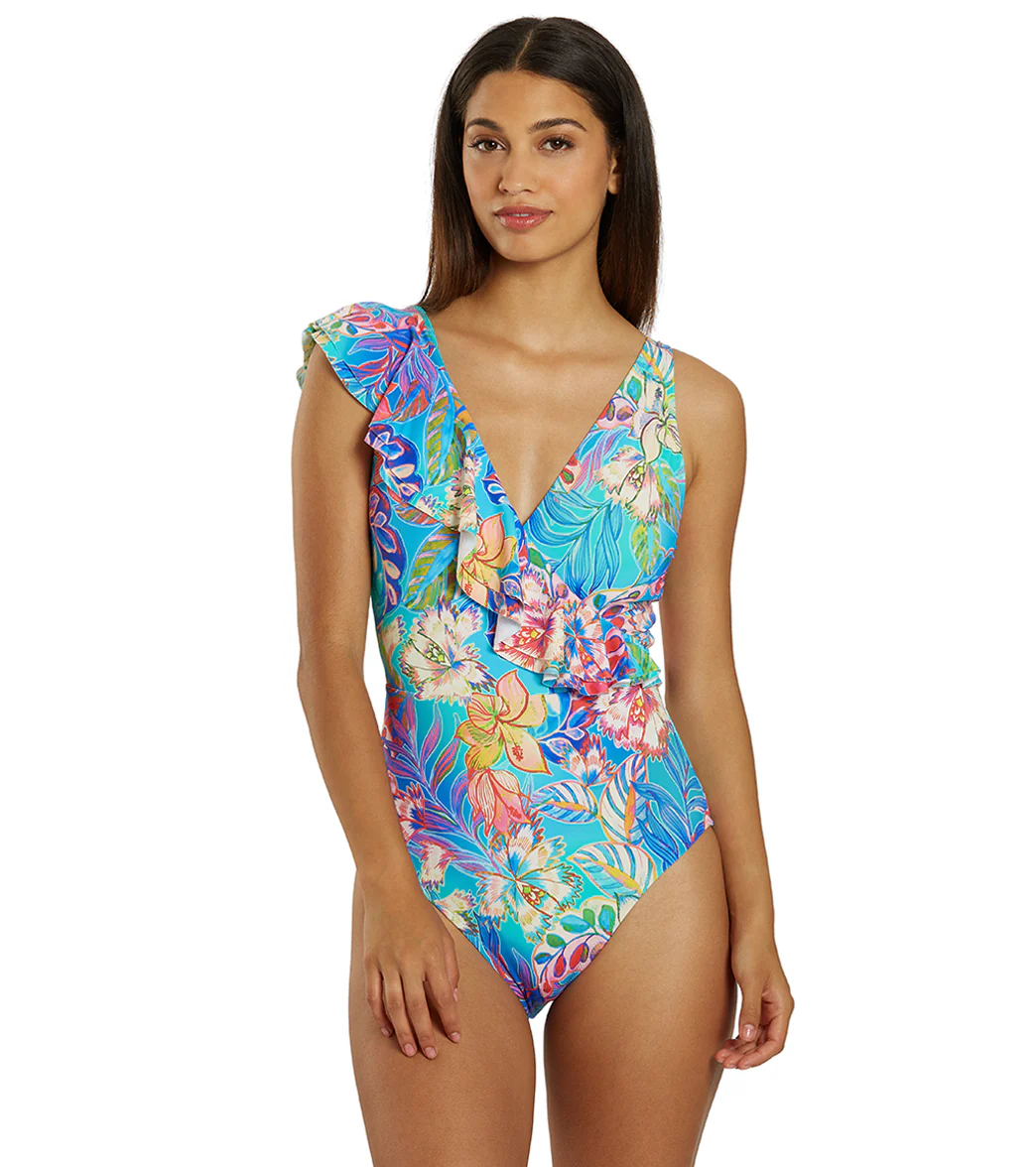 Johnny Was Women's Helena Ruffle Wrap One Piece Swimsuit - Image 7