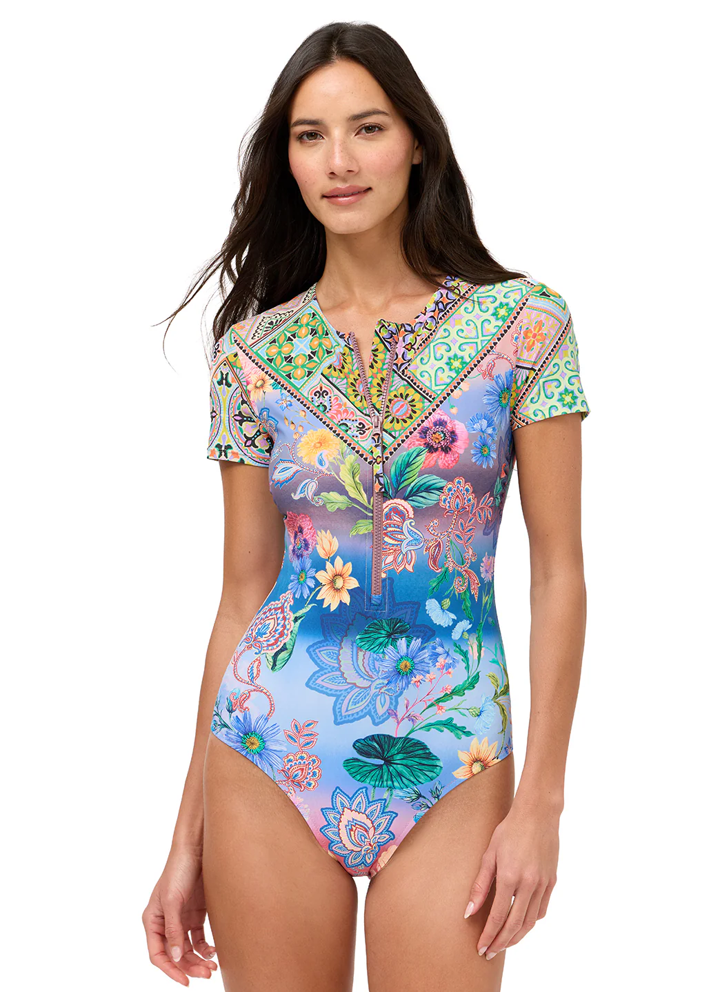Johnny Was Women's Lilliana Short Sleeve One Piece Swimsuit - Image 8