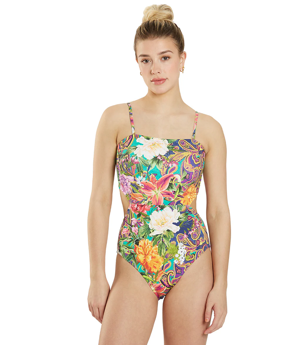 Johnny Was Women's Peacock & Paisley Heart Back Tie One Piece Swimsuit - Image 6