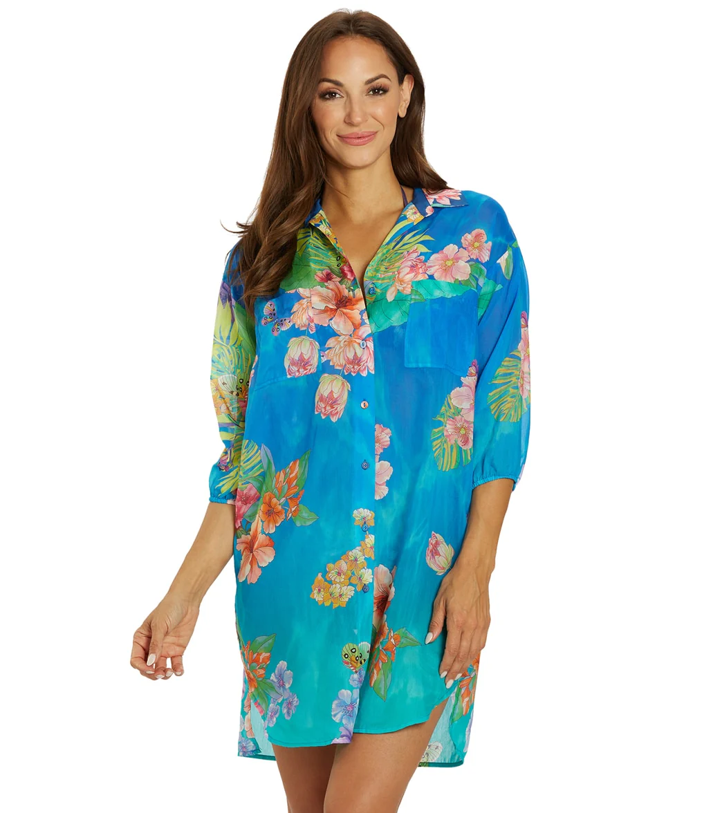Johnny Was Women's Shirt Cover Up Dress