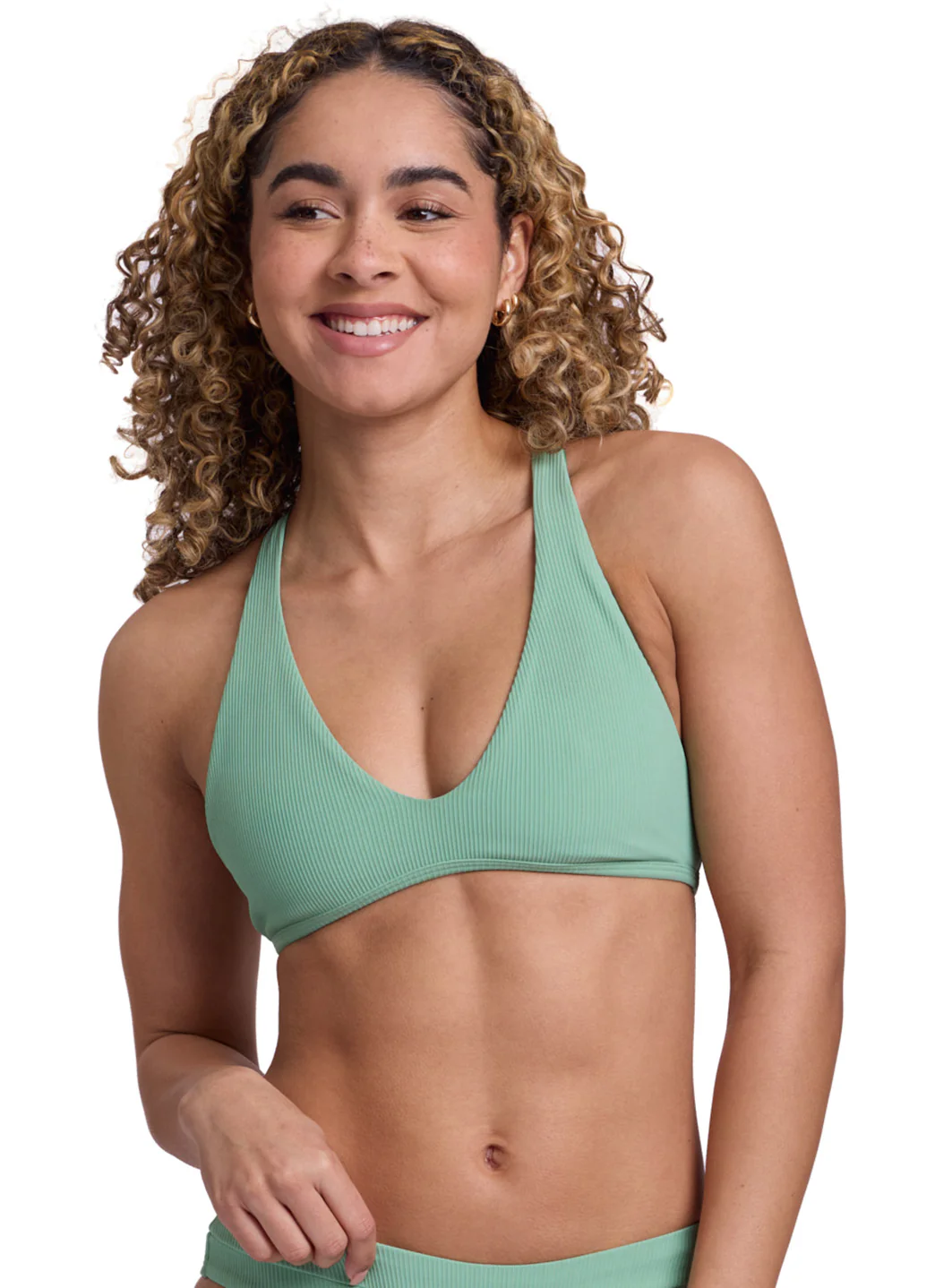 JOLYN Women's Aster Rib Solid Bikini Top - Image 3