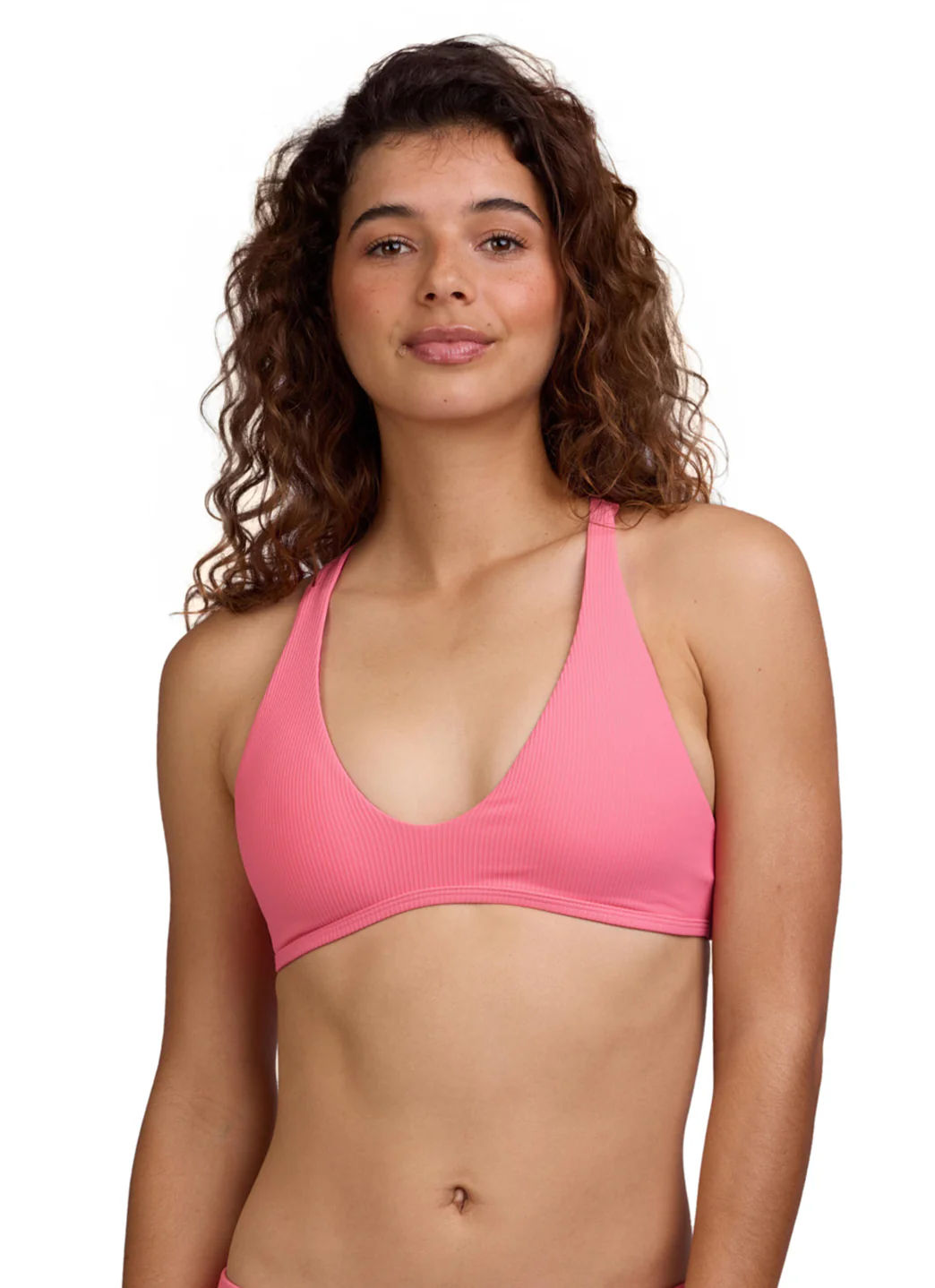 JOLYN Women's Doris Solid Rib Racerback Bikini Top - Image 9