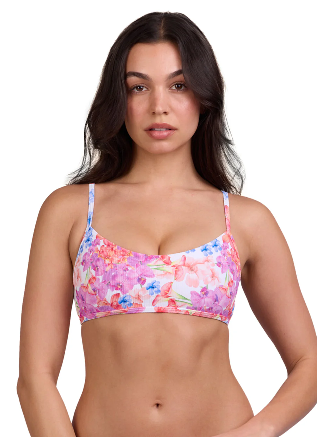 JOLYN Women's Hikari Orchids Rib Tie-Back Bikini Top - Image 2