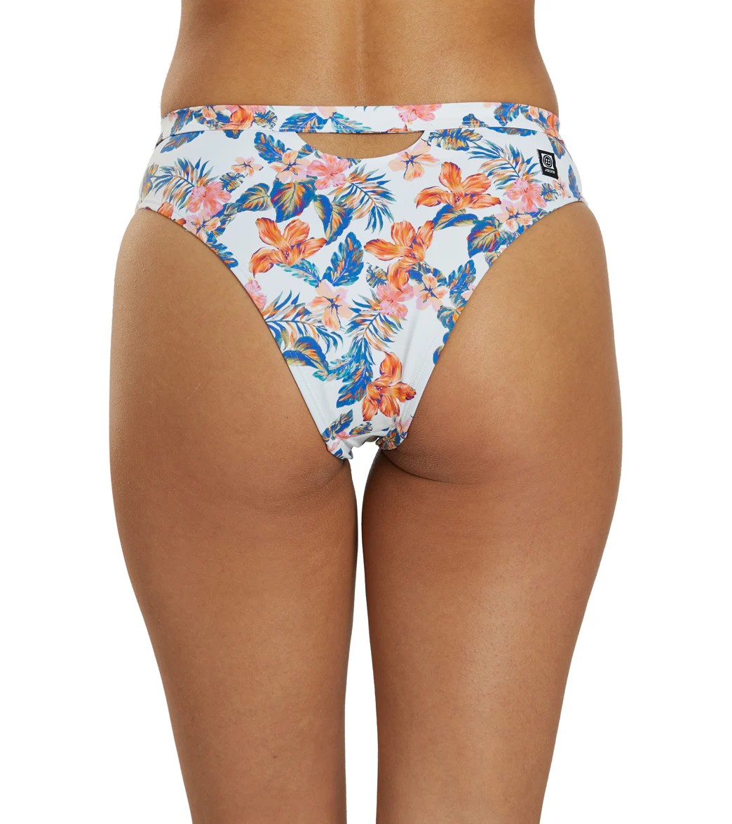 JOLYN Women's Nora Floratiki High Waist Key Hole Back Bikini Bottom - Image 3