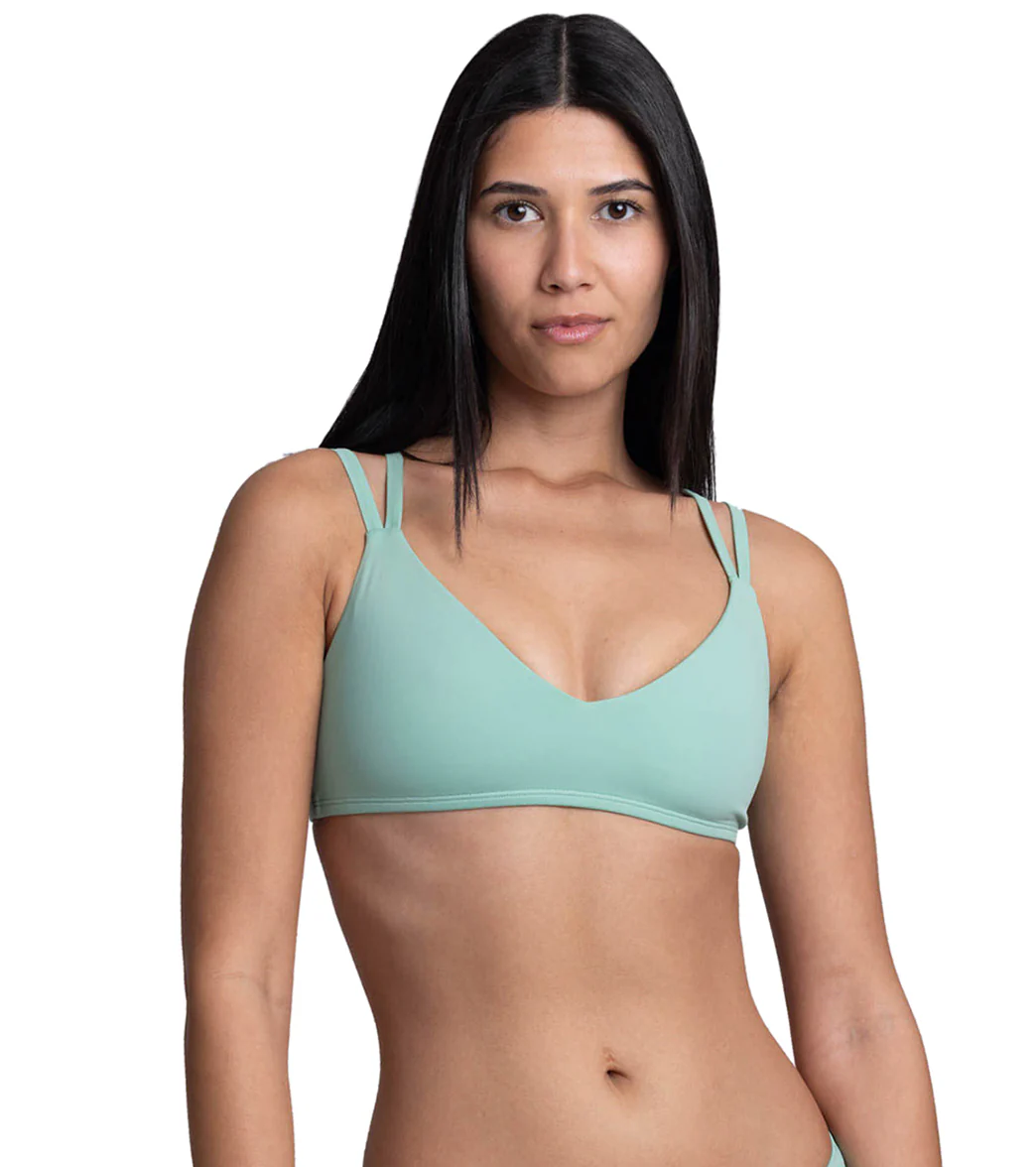 JOLYN's Women's Suzy Solid V Neck Adjustable Strap Bikini Top - Image 13