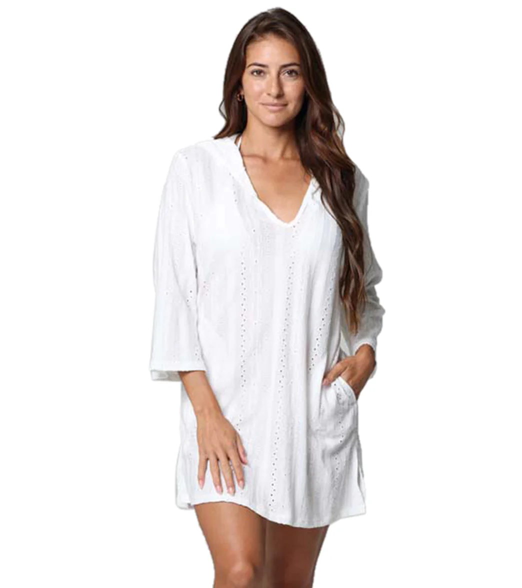 J.Valdi Women's Capri V-Neck Tunic Hoodie - Image 2