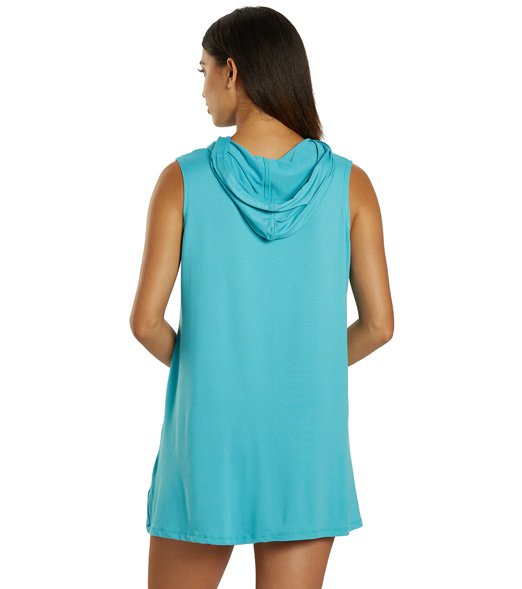 J.Valdi Women's DTY Sleeveless Zip Hoodie Cover Up - Image 10