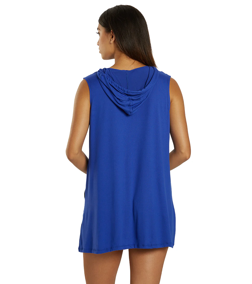 J.Valdi Women's DTY Sleeveless Zip Hoodie Cover Up - Image 3