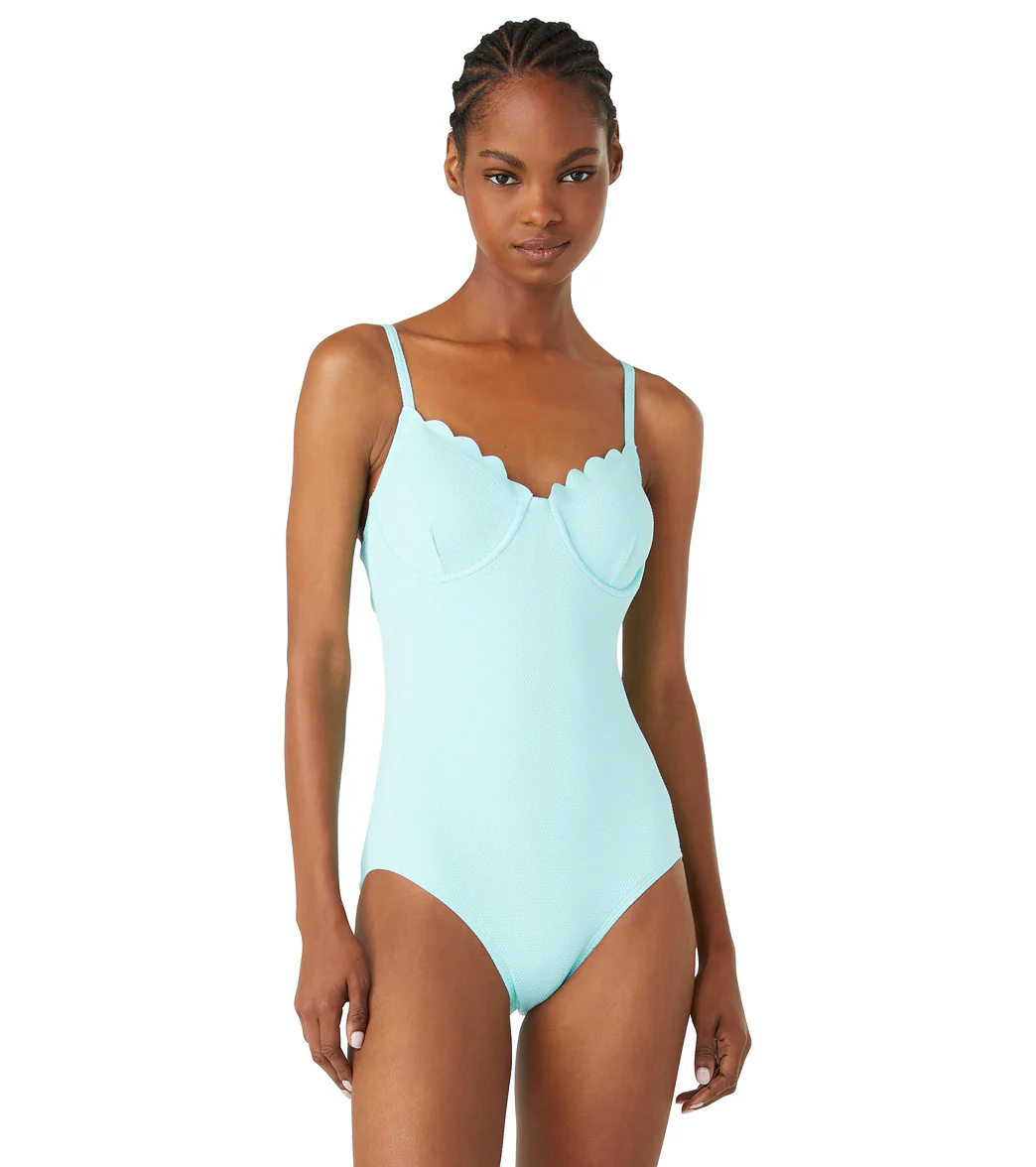 Kate Spade New York Women's Pique Solids Underwire One Piece Swimsuit - Image 4