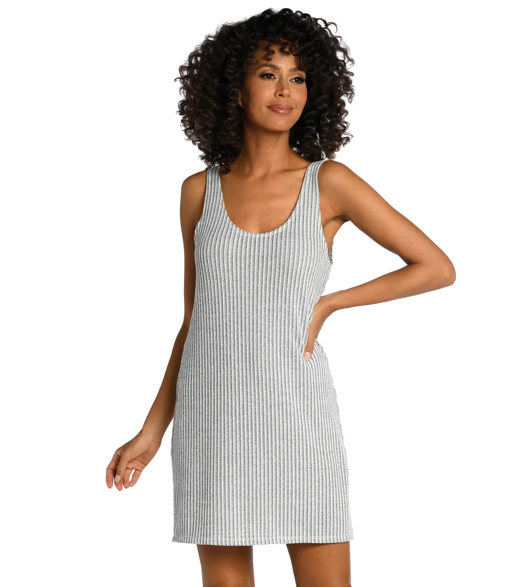 La Blanca Women's Breezy Stripe Tank Cover Up Dress