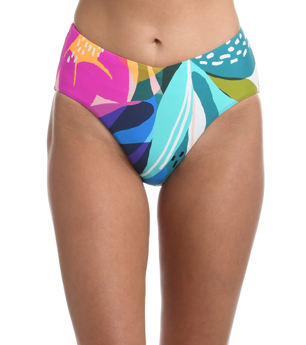 La Blanca Women's Eclectic Shore V-Front High Waist Bikini Bottom