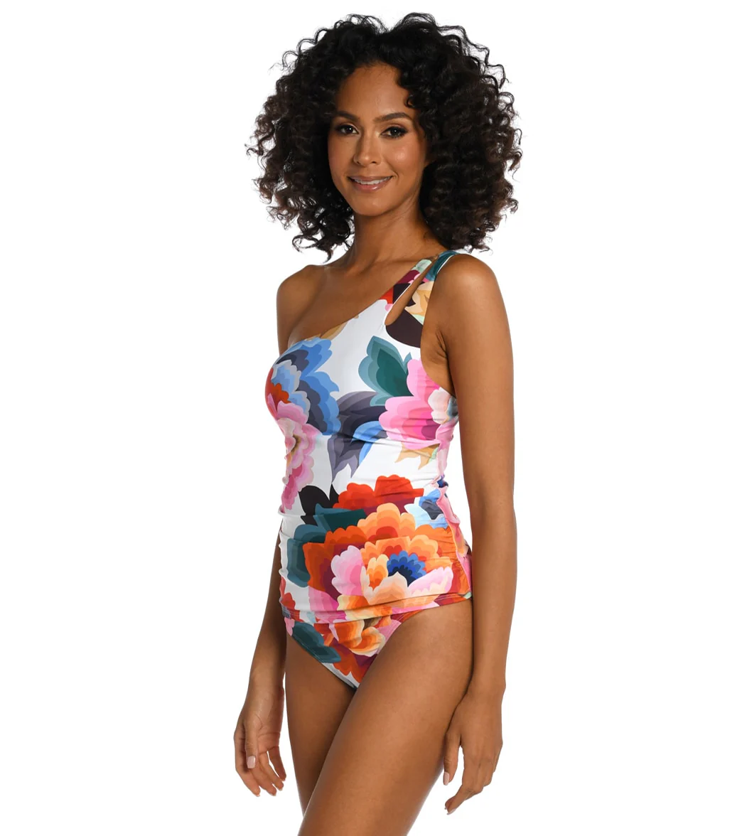 La Blanca Women's Floral Rhythm One Shoulder Keyhole Tankini Top - Image 2