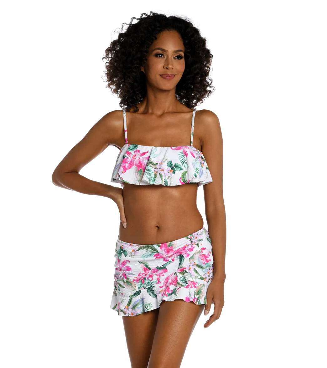 La Blanca Women's Mystic Palms Bandeau Ruffle Bikini Top - Image 4