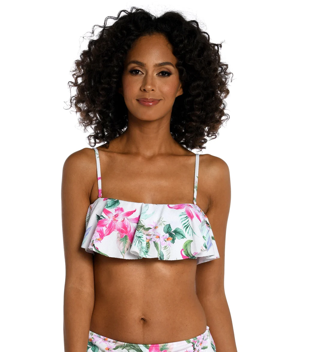 La Blanca Women's Mystic Palms Bandeau Ruffle Bikini Top - Image 7