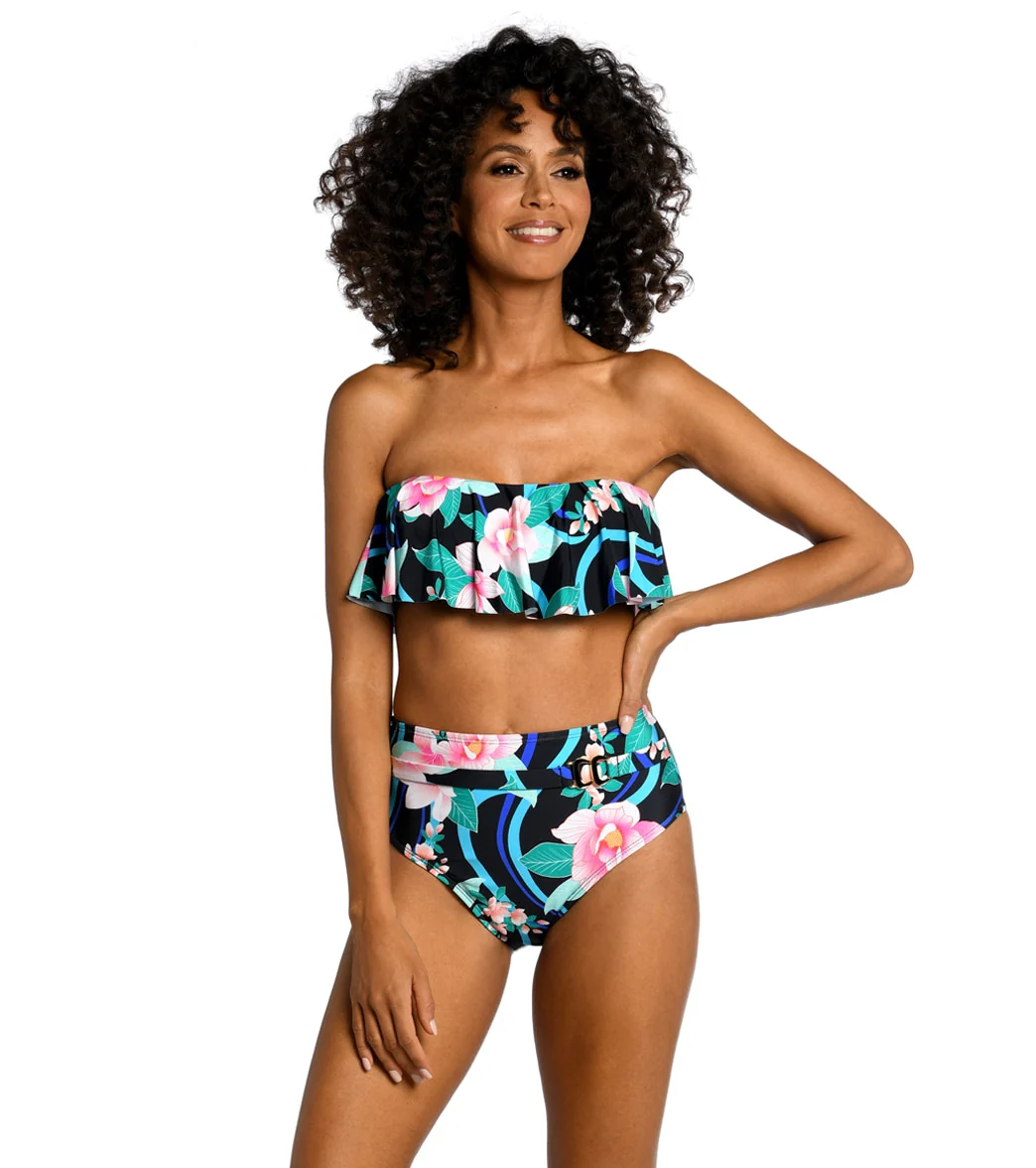 La Blanca Women's Nightfall Blooms Bandeau Ruffle Bikini Top - Image 3