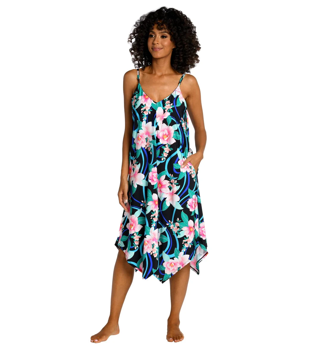 La Blanca Women's Nightfall Blooms Tank Cover Up Dress