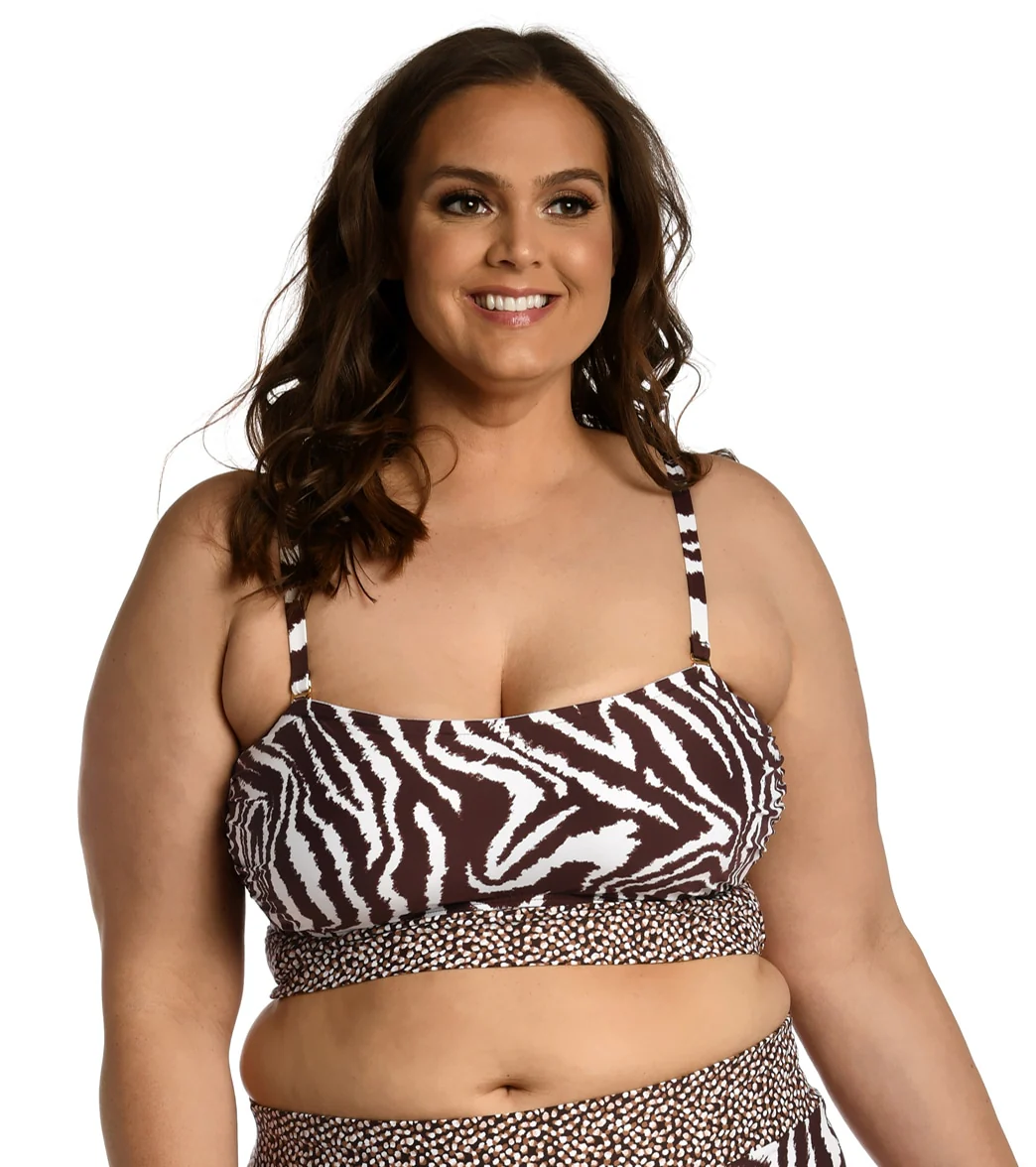 La Blanca Women's Plus Fierce Lines Bandeau Midkini Bikini Top - Image 6