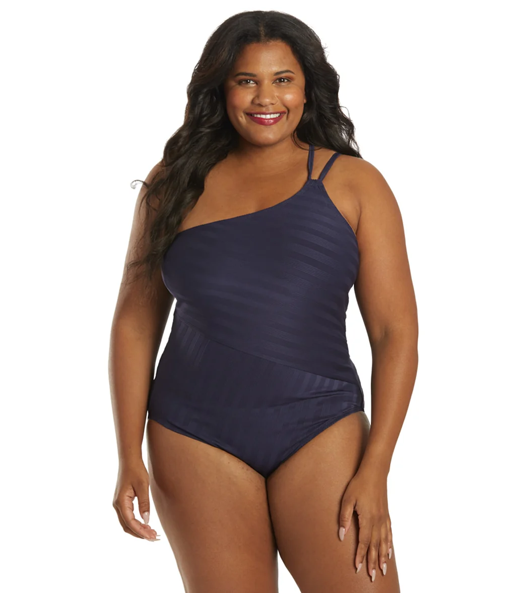 La Blanca Women's Plus Size Linea Costa One Shoulder One Piece Swimsuit - Image 7
