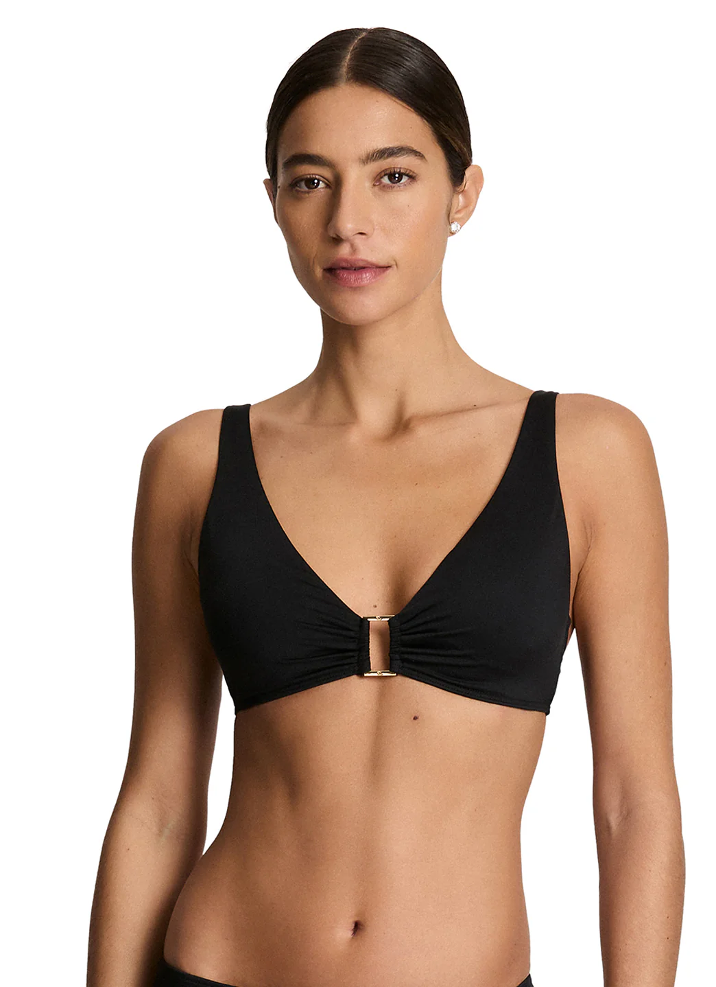 Lauren Ralph Lauren Women's Beach Club Solids Gold Hardware Ring Bikini Top - Image 3