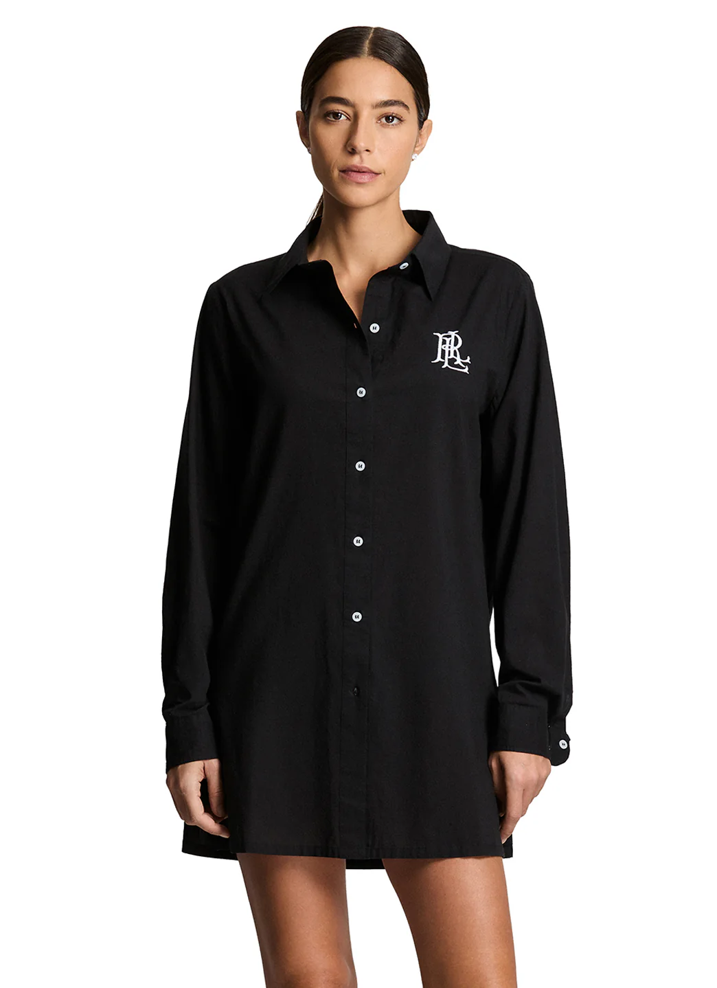 Lauren Ralph Lauren Women's Cotton Logo Embroidered Cover Up Shirt - Image 3