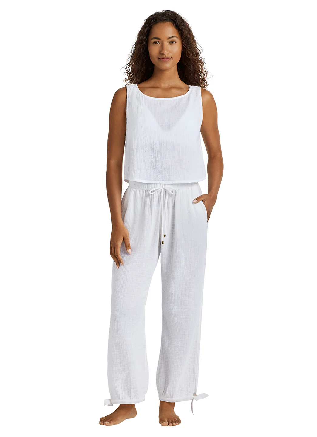 Lauren Ralph Lauren Women's Double Gauze Top And Bottoms Cover Up Set - Image 2