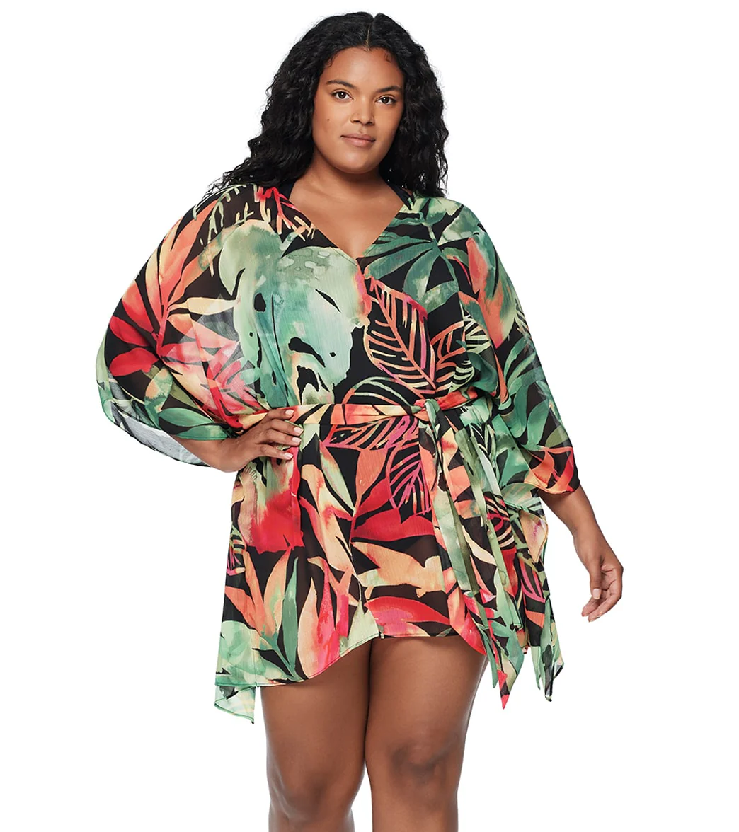Lauren Ralph Lauren Women's Plus Size Midnight Tropical Belted Poncho - Image 7