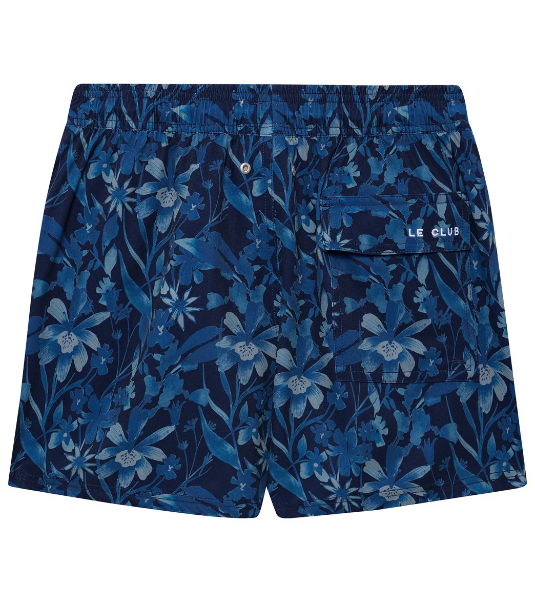 LE CLUB Men's Indigo Short Stretch Swim Trunks - Image 2