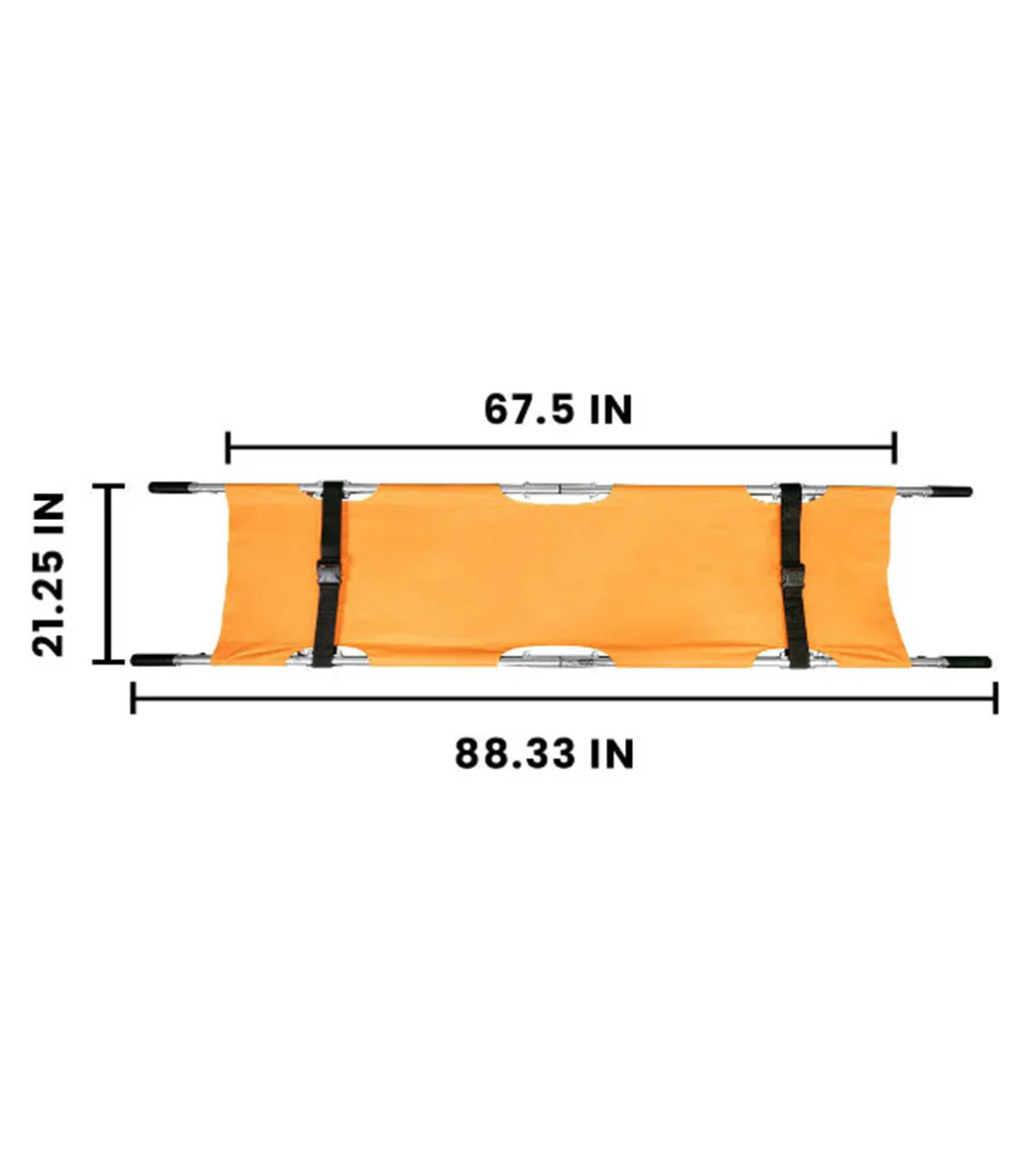 LINE2Design EMS Portable Stretcher Emergency Foldaway Medical Flat Four Steel Bars Stretchers with Grip Handles & Zippered Carrying Case - Image 13