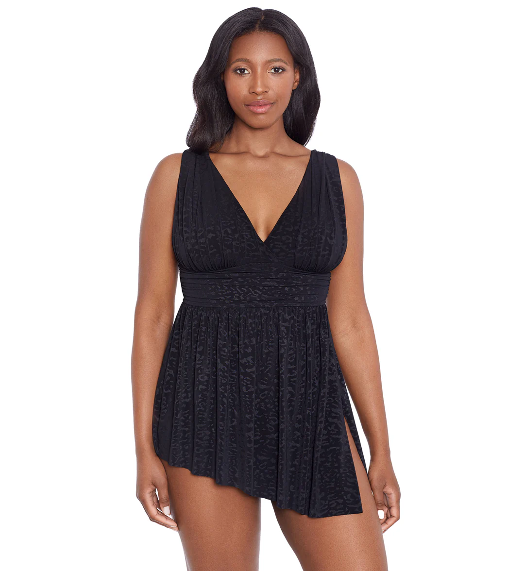 Longitude Women's Boss Lady Goddess Flyaway Long Torso Swim Dress
