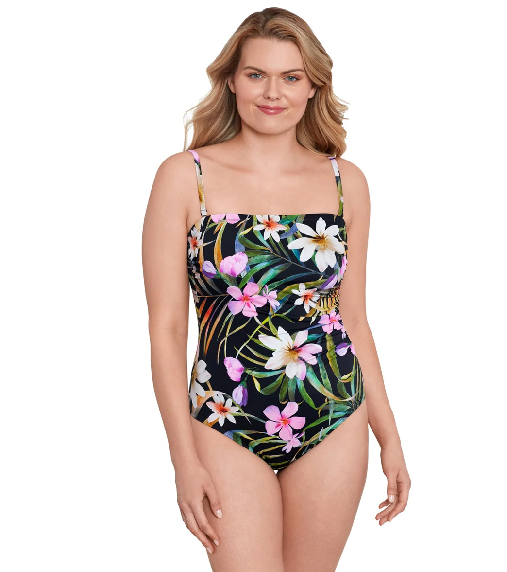 Longitude Women's Elysian Fields Side Shirred Bandeau Long Torso One Piece Swimsuit - Image 10