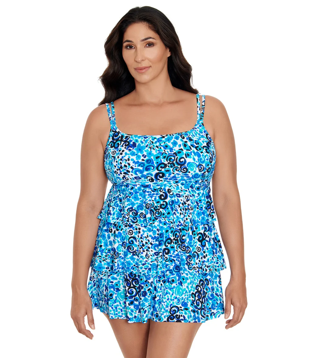 Longitude Women's Fanciful Triple Tier Swim Dress - Image 6