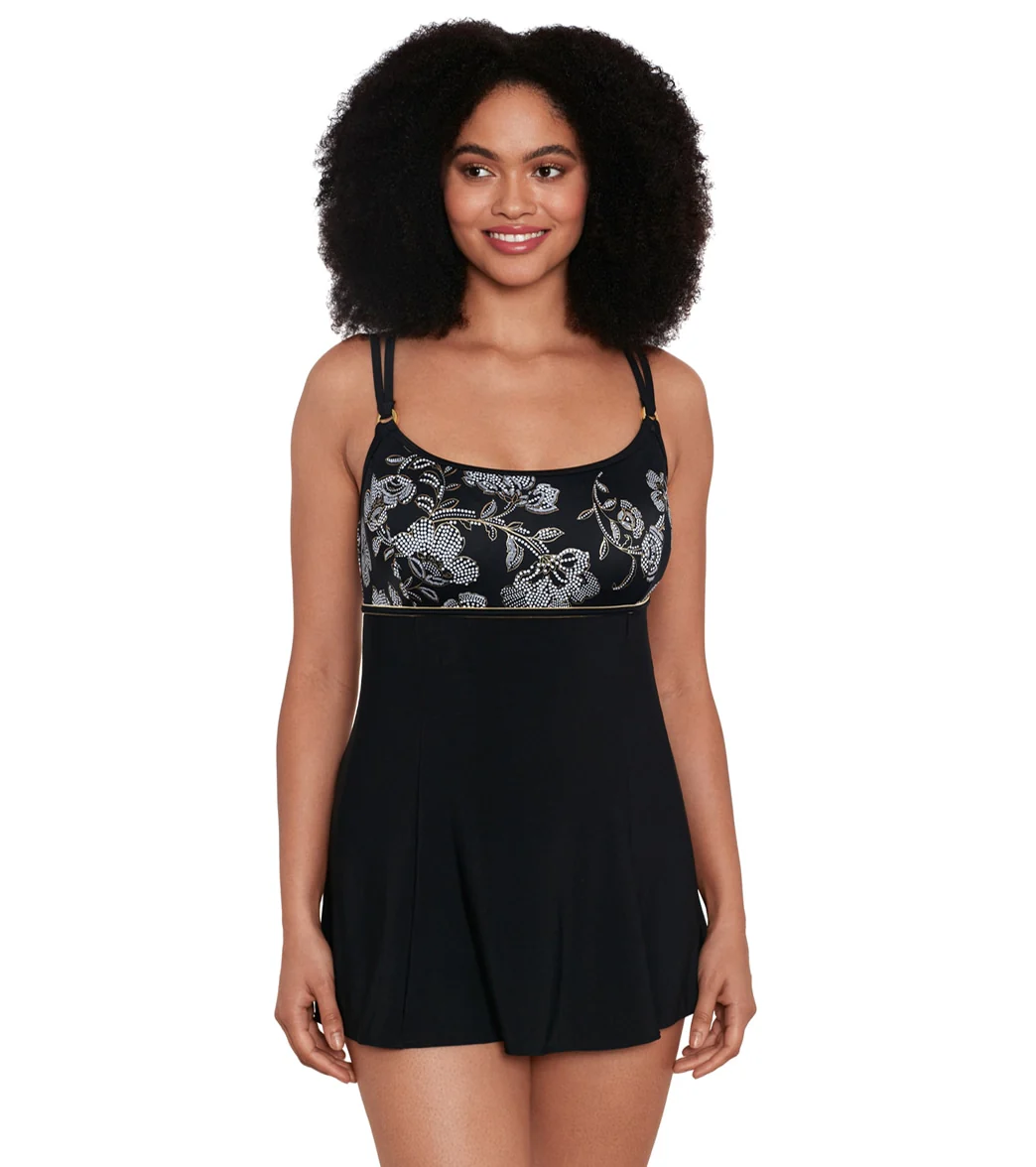 Longitude Women's Gilded Pleasure Empire Princess Seam Long Torso Swim Dress - Image 5