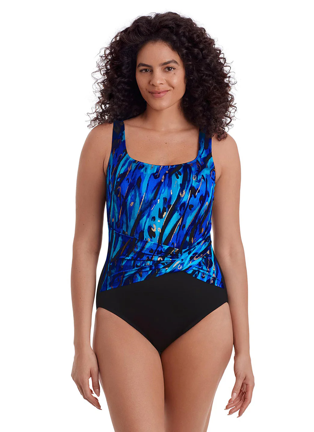 Longitude Women's Long Torso Gilded Panthera Pull Up Sash Tank One Piece Swimsuit - Image 3