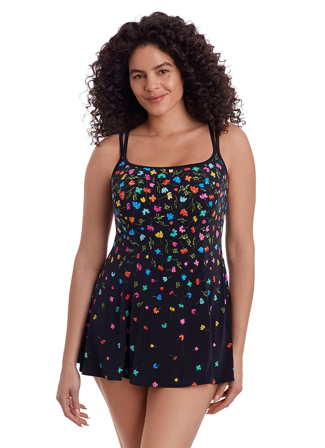 Longitude Women's Long Torso Little Flowers Princess Seam Swim Dress - Image 2