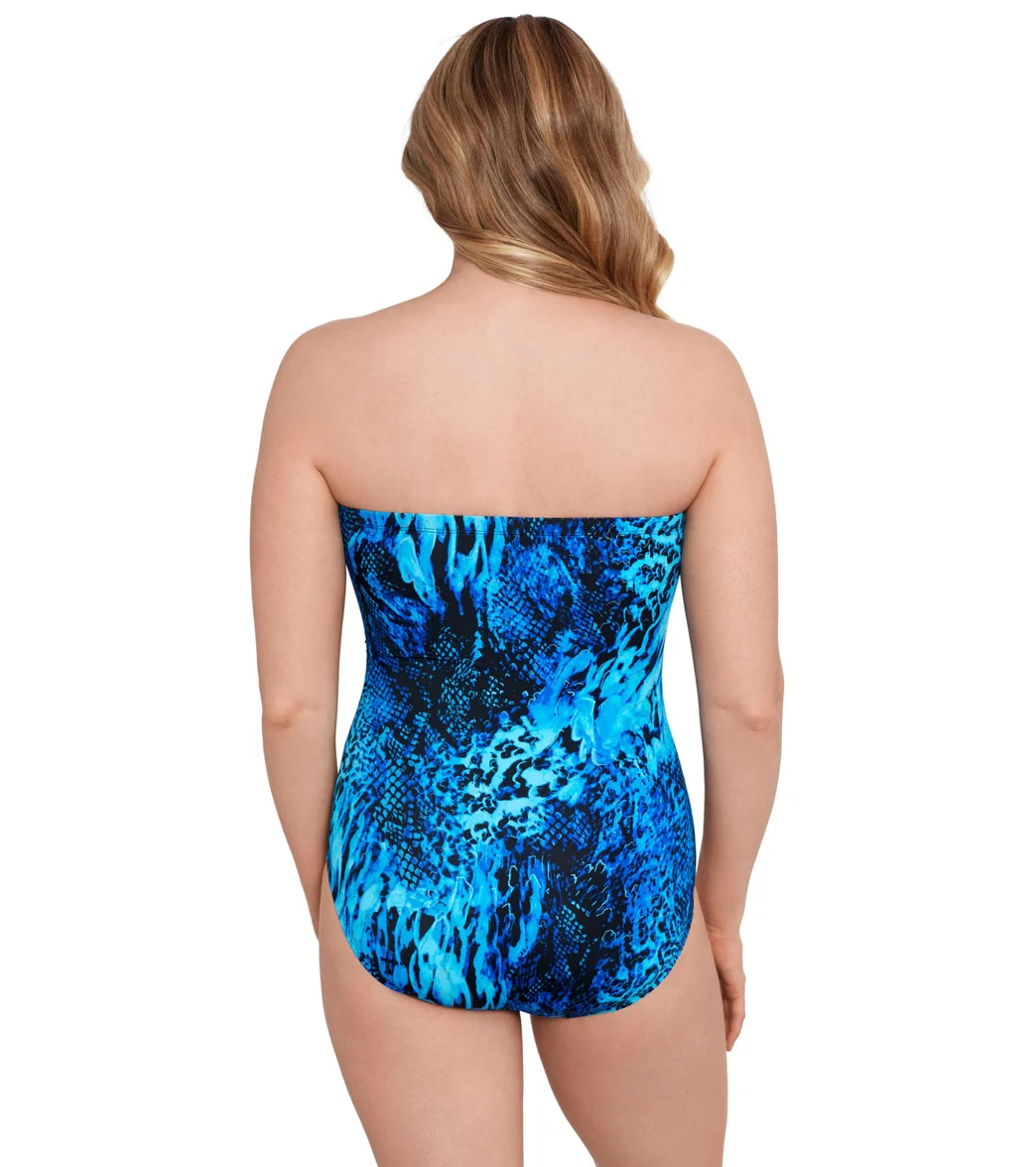 Longitude Women's Natural Riches Side Shirred Bandeau Long Torso One Piece Swimsuit - Image 3