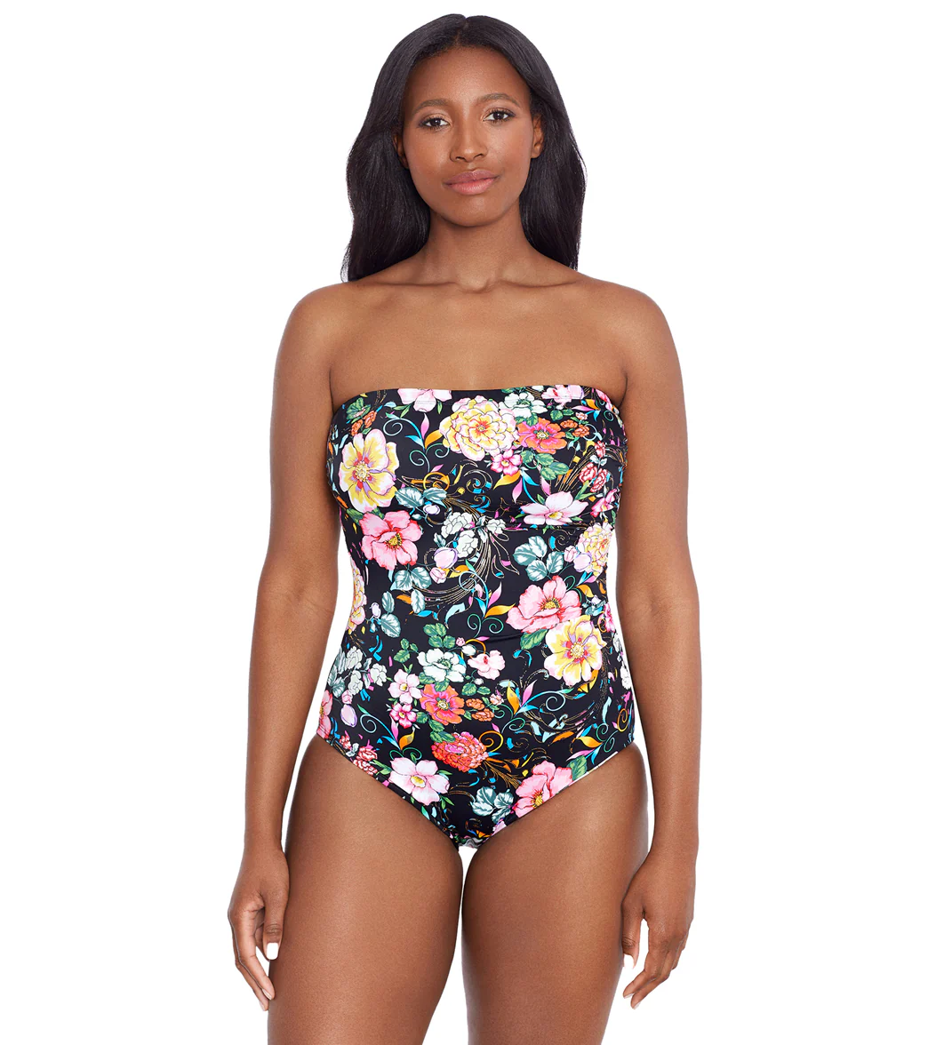 Longitude Women's True Romance Shirred Bandeau Long Torso One Piece Swimsuit - Image 6