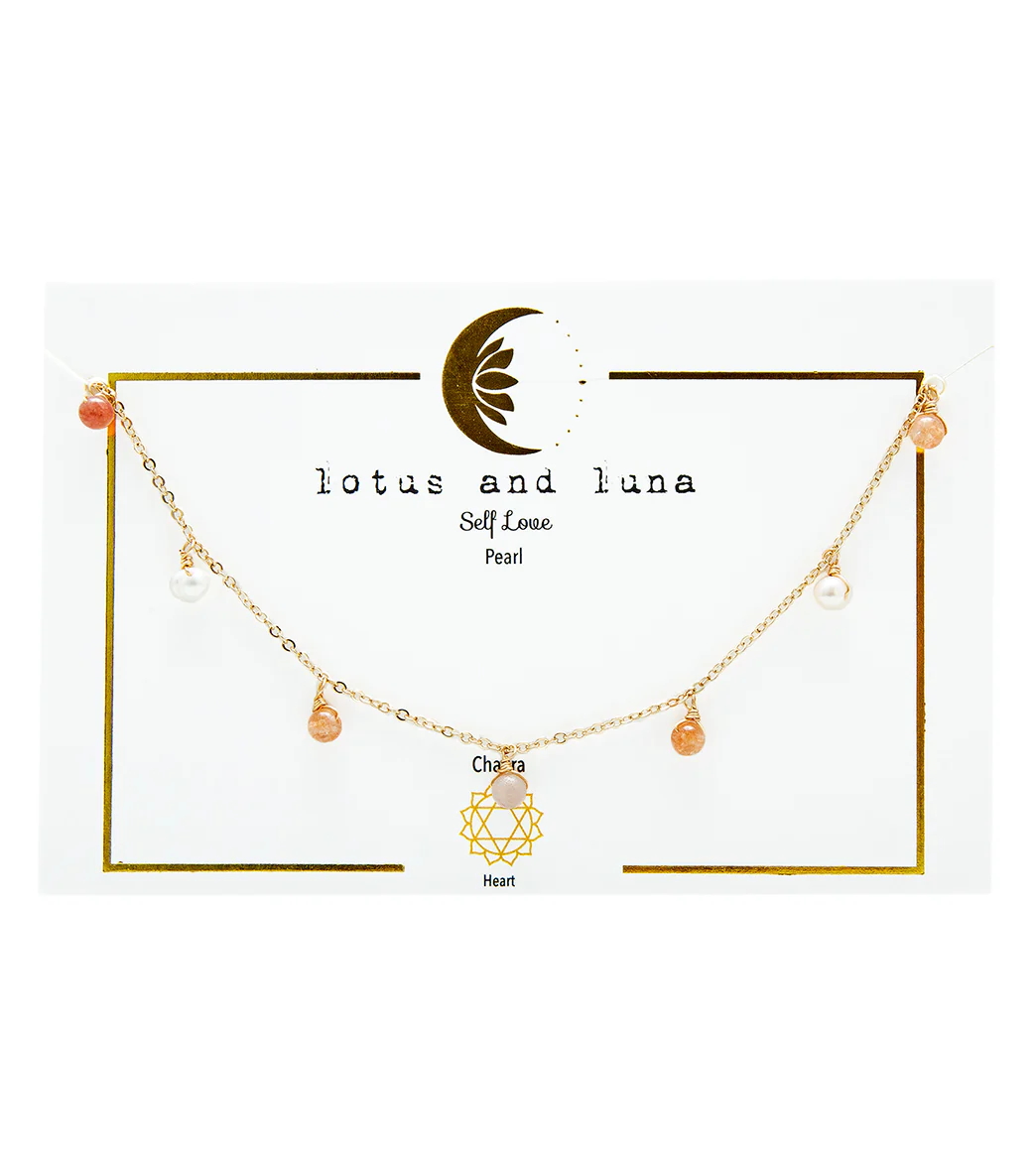 Lotus and Luna Pearl Gold 4mm Dewdrop Necklace - Image 2