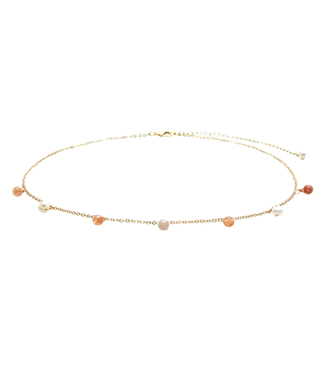 Lotus and Luna Pearl Gold 4mm Dewdrop Necklace - Image 7
